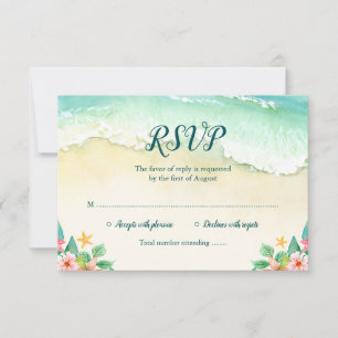 Cartons Réponse Aquarelle Floral Beach Bat mitzvah