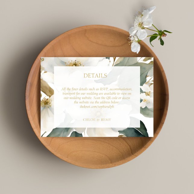Cartons Réponse Aquarelle Floral Folial Détails du Mariage (Créateur téléchargé)