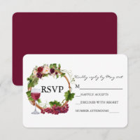 Aquarelle Floral Graphe Vin Vin Mariage Wreath