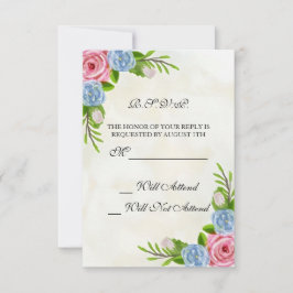 Cartons Réponse Aquarelle Floral Mariage R.S.V.P.
