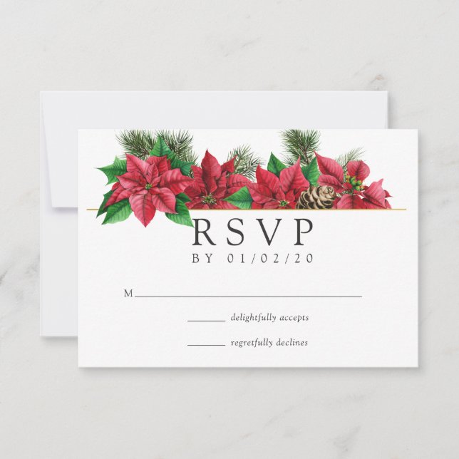 Cartons Réponse Aquarelle Floral Noël Mariage géométrique (Devant)