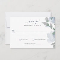 Aquarelle Mariage bleu foncé Doux Floral