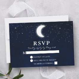 Cartons Réponse Aquarelle Mariage céleste bleu Sky Moon Stars