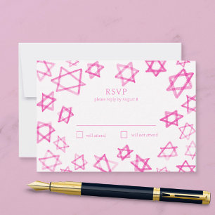 Cartons Réponse Aquarelle mignonne rose étoile de David Bar Bat mi
