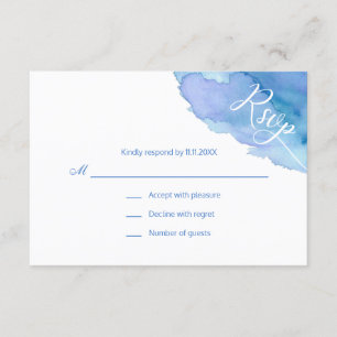 Cartons Réponse Aquarelle moderne bleu Turquoise Turquoise Mariage