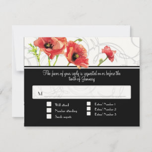 Cartons Réponse Aquarelle moderne Rouge Poppies de pavot tordes No
