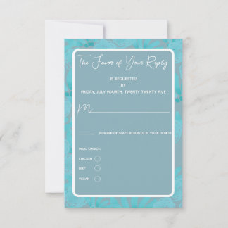 Cartons Réponse Aquarelle moderne Turquoise bleu Floral Design