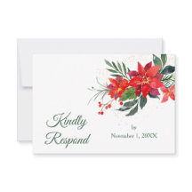Aquarelle Poinsettia Mariage de Noël