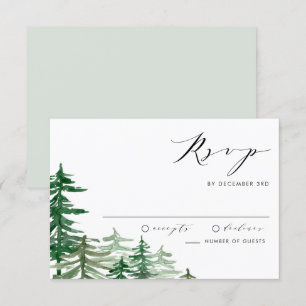 Cartons Réponse Aquarelle romantique Bois Printemps Mariage