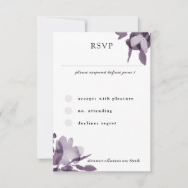 Cartons Réponse Aquarelle romantique Floral Améthyste Mariage