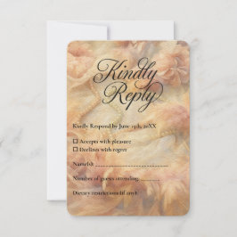 Cartons Réponse Aquarelle romantique perles florales Plumes Mariag