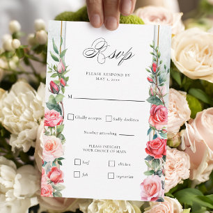Cartons Réponse Aquarelle romantique Roses roses roses et calligra