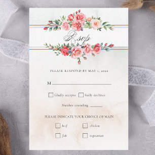 Cartons Réponse Aquarelle romantique Roses roses roses et calligra