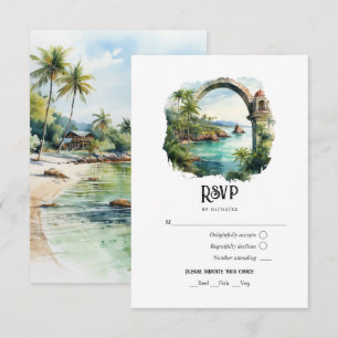 Cartons Réponse Aquarelle Samaná Peninsula Destination Mariage