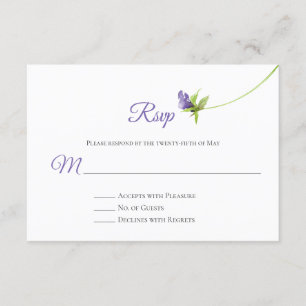 Cartons Réponse Aquarelle simple violet de fleurs vert Feuilles RS