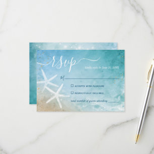 Cartons Réponse Aquarelle Starfish Elégant Mariage plage
