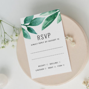 Cartons Réponse Aquarelle verdure végétation botanique mariage