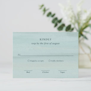 Cartons Réponse Aquarelle verte moderne Mariage élégant