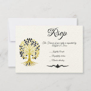 Cartons Réponse Arbre d'or de la vie Mariage sophistiqué intempore