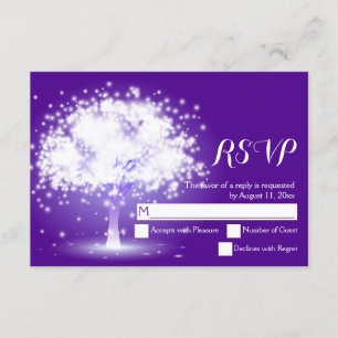 Cartons Réponse Arbre magique, lumières étincelantes mariage viole