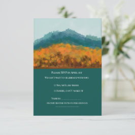 Cartons Réponse Arbres de forêt automnale Montagne bleue Aquarelle