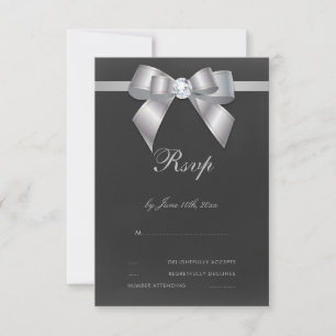 Cartons Réponse Arc d'argent Glamour & Ruban