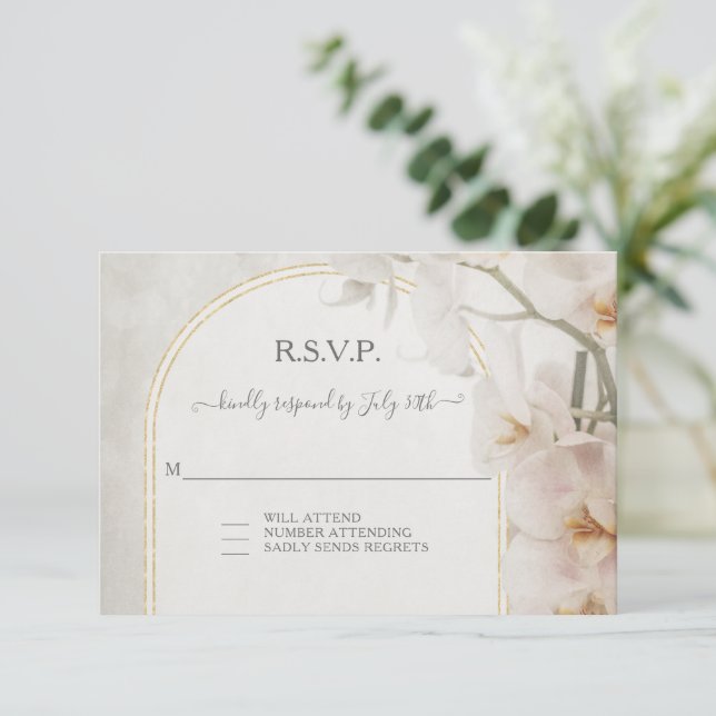 Cartons Réponse Arc géométrique moderne Orchidée rose Floral BOHO (Debout devant)