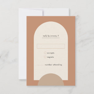 Cartons Réponse Arche géométrique Boho moderne Mariage en terre cu