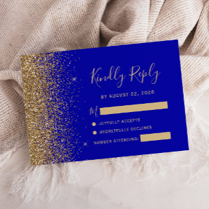 Cartons Réponse Arête de Parties scintillant Royal Blue Gold