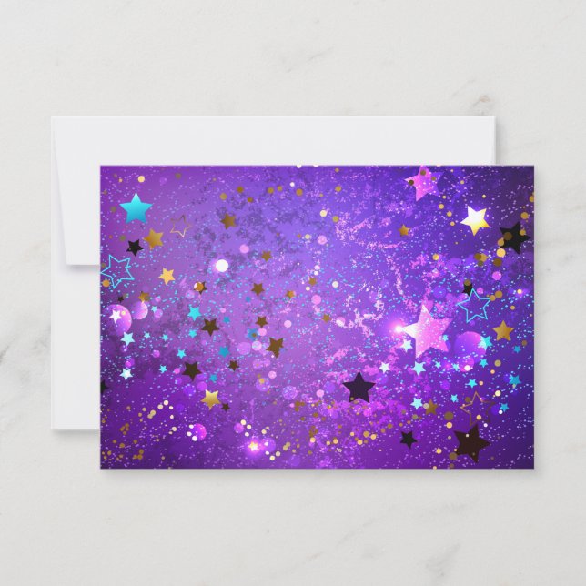 Cartons Réponse Arrière - plan de feuille violet avec étoiles (Devant)