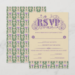 Cartons Réponse Art Nouveau Elegant Thistle Vintage Yellow
