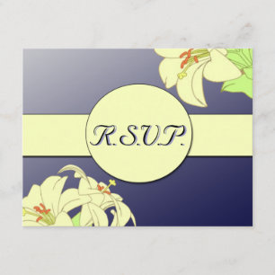 Cartons Réponse Art Nouveau Lillies Mariage R.S.V.P.