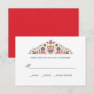 Cartons Réponse Art populaire russe Khokhloma MARIAGE officiel RSV