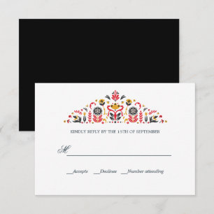 Cartons Réponse Art populaire russe Khokhloma MARIAGE officiel RSV