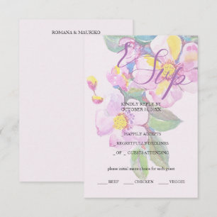 Cartons Réponse Artistic Peach Flowers Aquarelle Art
