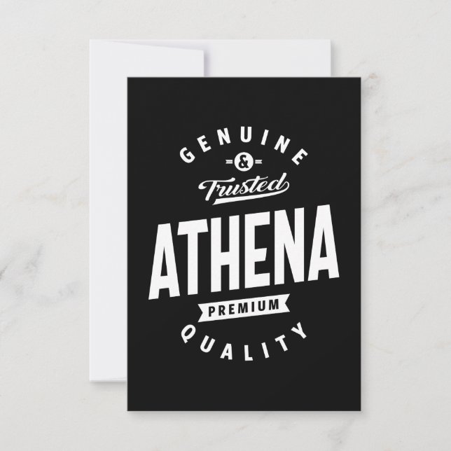 Cartons Réponse Athena Nom personnalisé Cadeau Anniversaire (Devant)