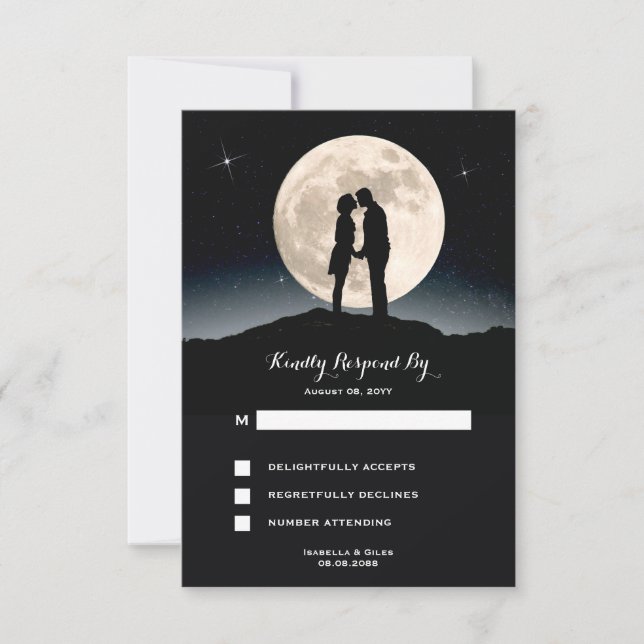 Cartons Réponse Au-dessus de la lune Starry Mariage de nuit (Devant)