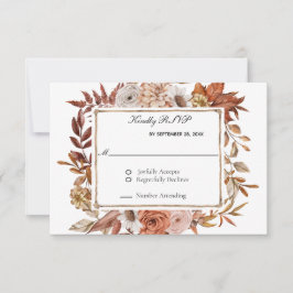 Cartons Réponse Automne Feuilles Florales Formel Mariage élégant