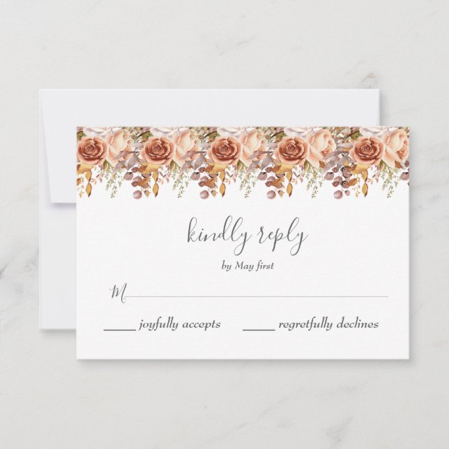 Cartons Réponse Automne Feuilles Russe Pays Boho Mariage (Devant)