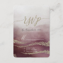 Cartons Réponse Awash Elegant Aquarelle dans Cranberry Wedding RSV
