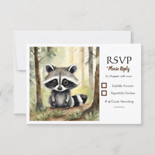 Cartons Réponse Baby Raccoon Baby shower neutre pour les femmes