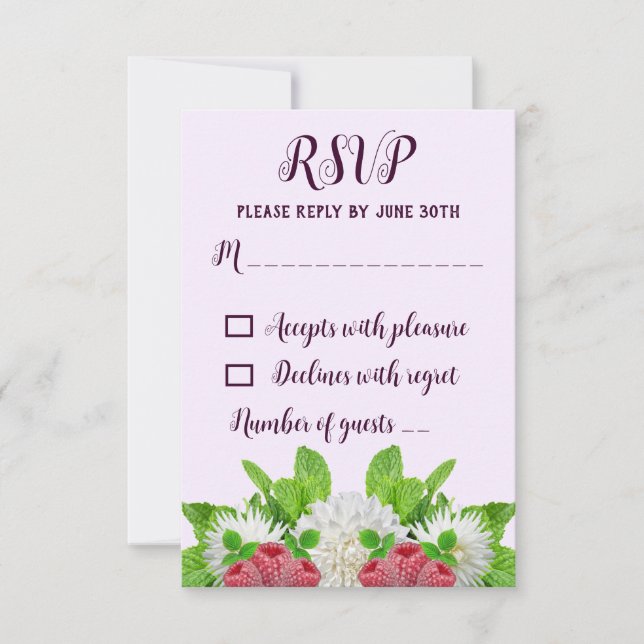 Cartons Réponse Baby Shower Dahlia de Jardin de Mariage (Devant)