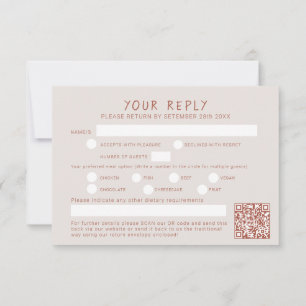 Cartons Réponse Baies d'herbe terracotta bronzé code qr aquarelle