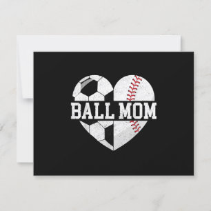 Cartons Réponse Ball Maman Chemise Coeur Funny Baseball Soccer Mam