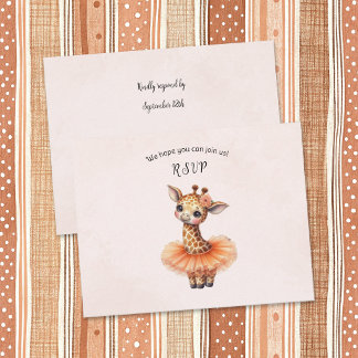 Cartons Réponse Ballerine Bébé Fille Shower Tutu Élégant Girafe