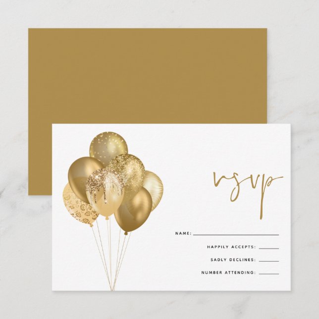 Cartons Réponse Ballons d'or Glittery 60e anniversaire (Devant / Derrière)