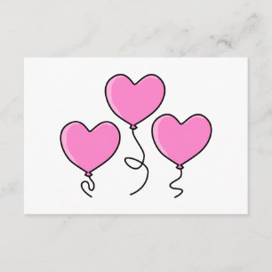Cartons Réponse Balloon Coeur Rose avec contour Noir.