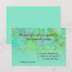 Cartons Réponse Bat Mitzvah Abstract Design in Aqua