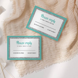 Cartons Réponse Bat mitzvah, thé et argent