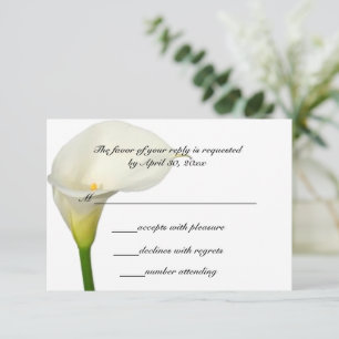 Cartons Réponse Beau blanc Calla Lily Mariage